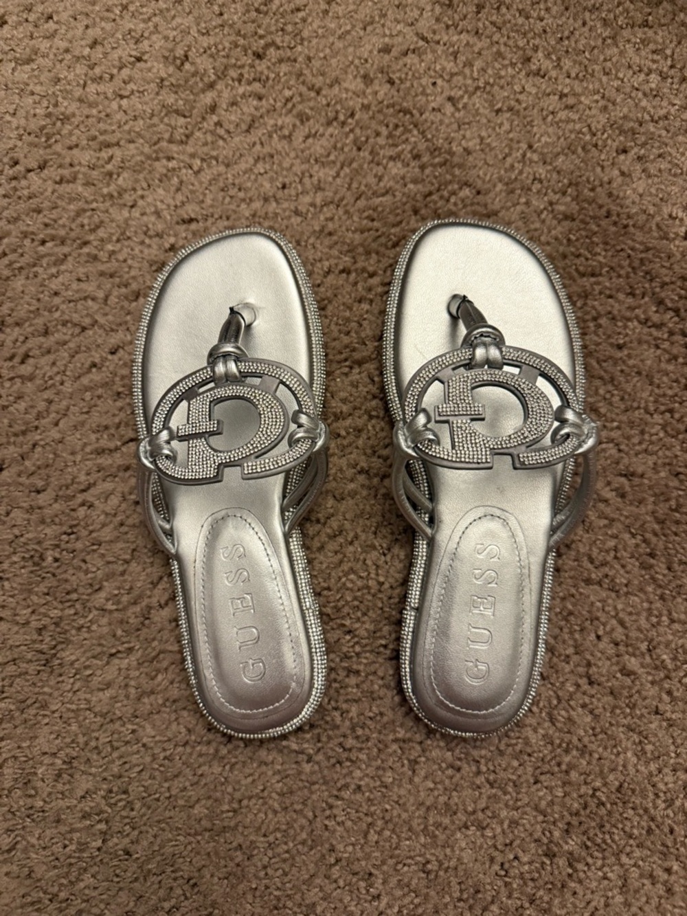 Guess Saima Rhinestone Signature Sandals - Picture 2 of 8